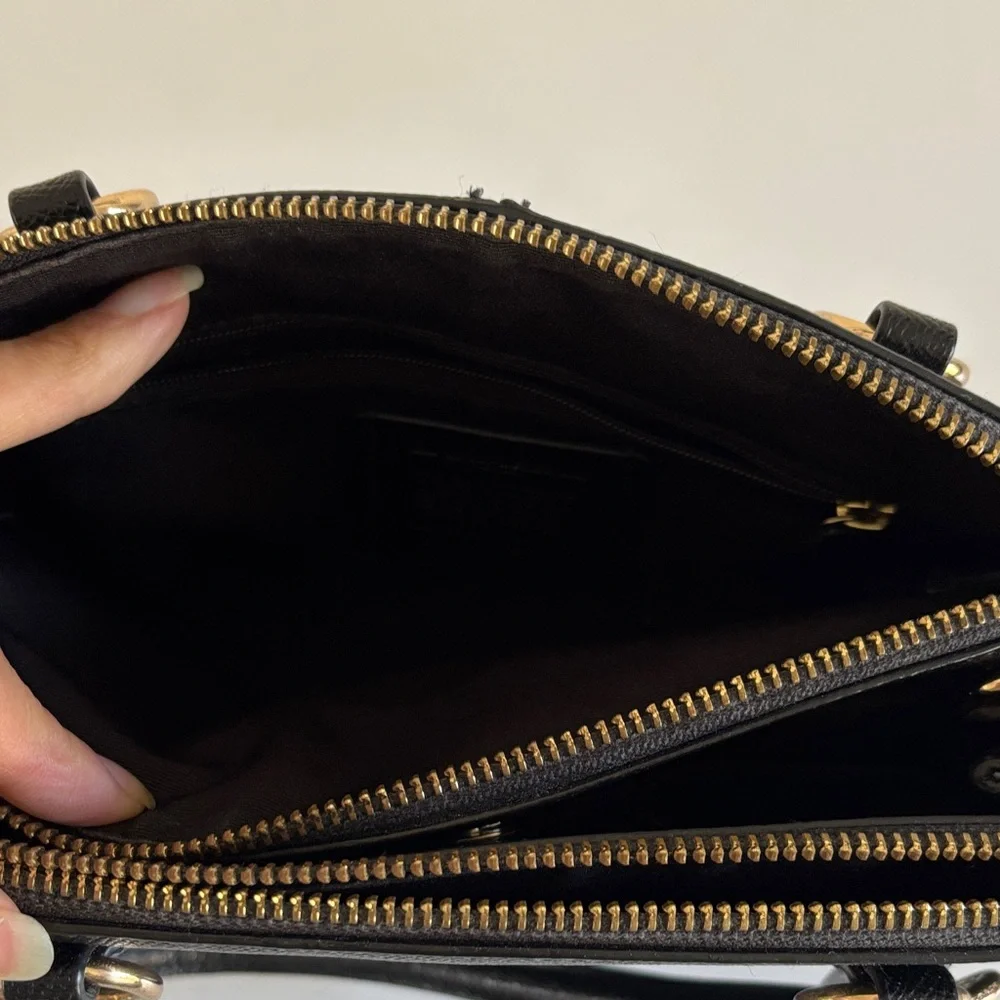 Coach Black Leather Mini Christie Carry‎ All Satchel / Crossbody